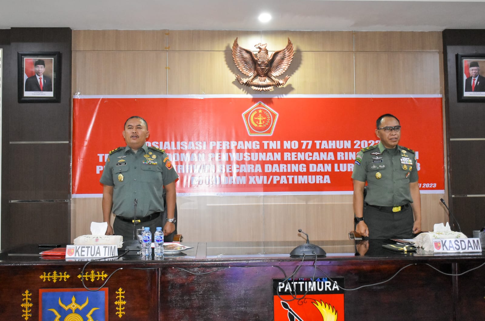 Kodam Pattimura Terima Sosialisasi Perpang TNI No 77 Tahun 2022 Dari Mabes TNI