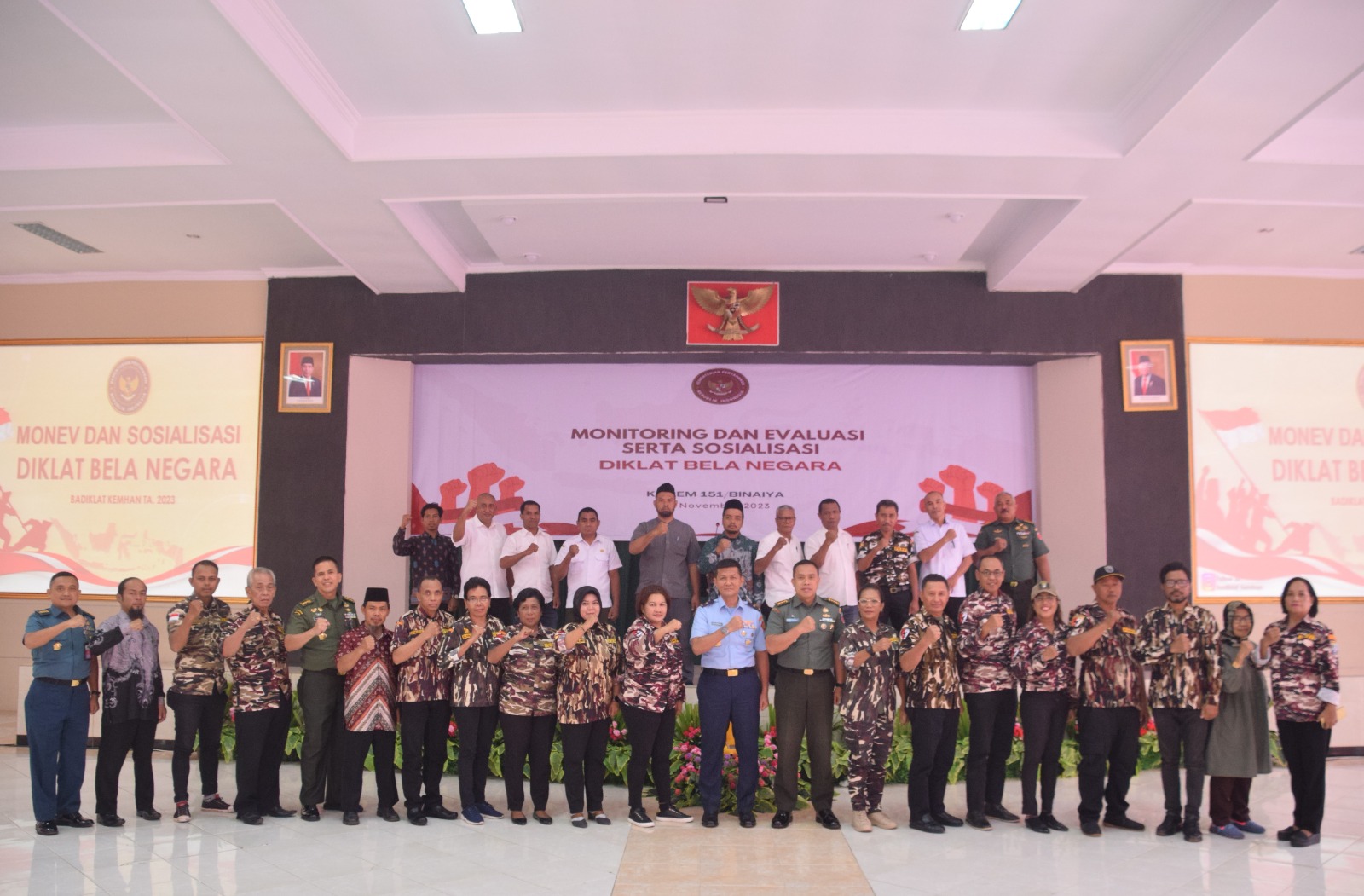 Korem 151/Binaiya Melaksanakan Kegiatan Monitoring Evaluasi dan Sosialisasi Diklat Belneg Kemhan TNI